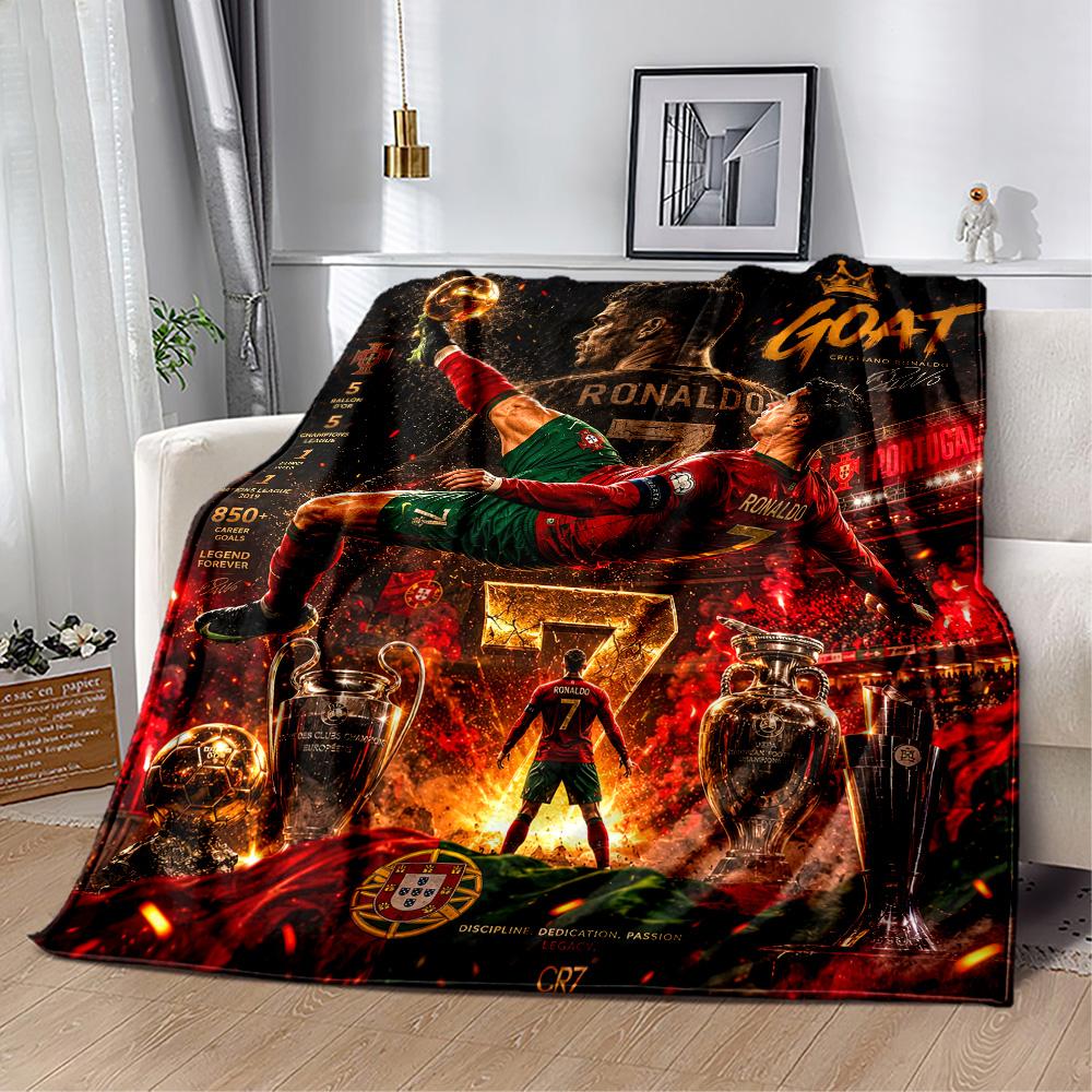 Cristiano Ronaldo Blanket Comfortable Great For Sofa Office Chair Livingroom Four Seasons Universal Digital Print