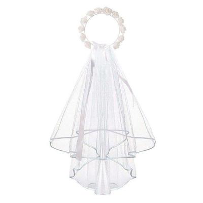 Elegant Floral Bridal Headband with Veil Wedding Headwear Bridal Wreath Veil for Bachelorette Party & Bridal Shower Gift