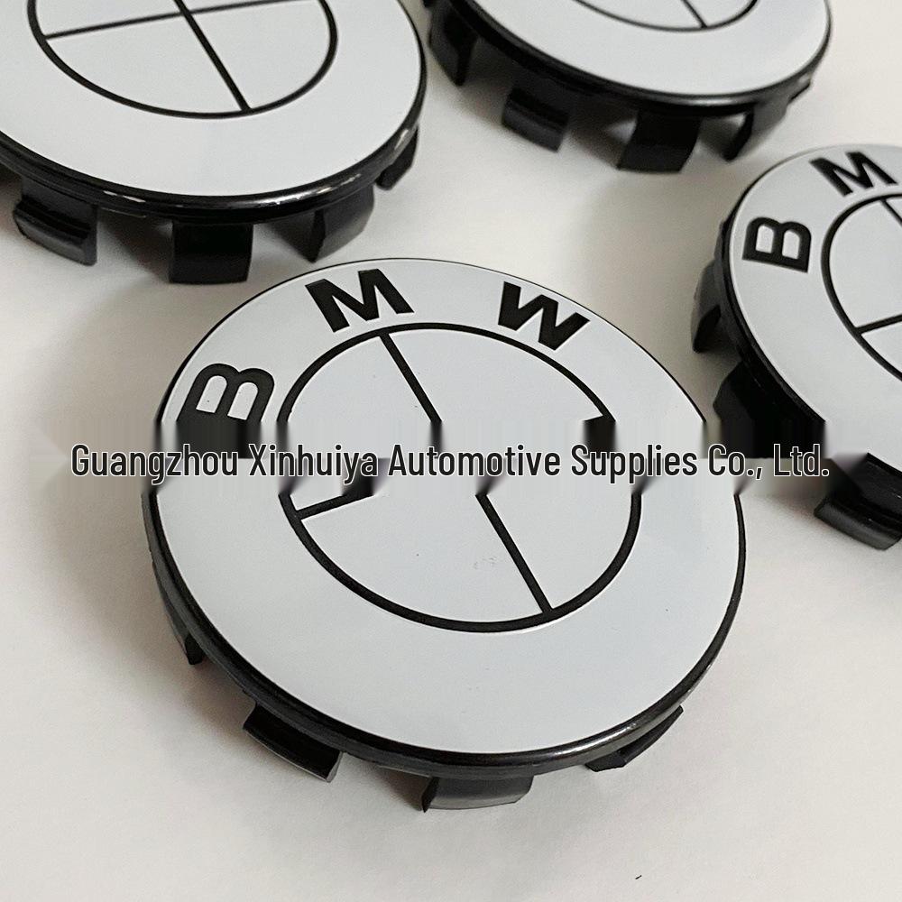 Compatible BMW Black & White Logo Car Emblems for 3 Series, 5 Series, X5, X6 - Hood & Wheel Center Caps (Front & Rear)