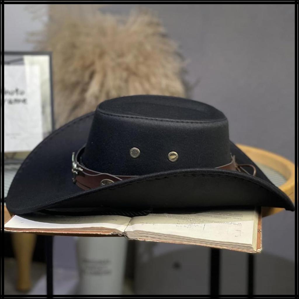 White Fang Western Cowboy Bred för Män och CZA352 Hatt, Skärm, Snygg, Utomhus, Kvinnor, (Kaffe)