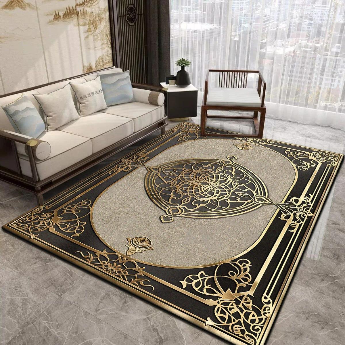 

Classic Persian Area Rug for Living Room Cloakroom Large Size Non-Slip Machine Washable Floor Mat 80x120cm