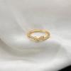 Micro-set Zircon Electroplated 18K Real Gold Knot Ring, Commuter Simple Ring, Index Finger Ring
