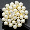 Breastpin Elegant Easy Matching Alloy Flower Faux Pearls Women Brooch Pin for Dating