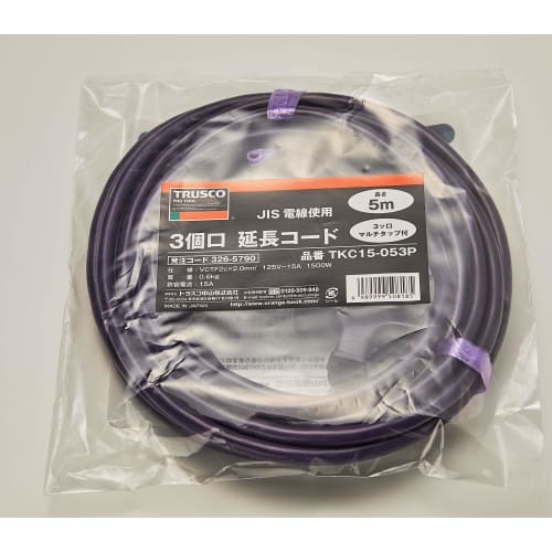 

TRUSCO 3-port extension cord 5M TKC15-053P