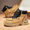 Fleece and Thicker Winter Warm Snow Boots Men's Leather Cotton Shoes Waterproof and Non-slip Korean Version Trendy Martin Boots New Products