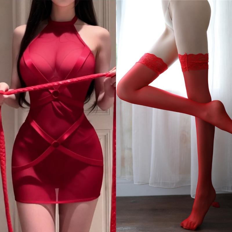 Sexy lingerie sexy babes one-piece strap mesh stitching perspective uniform temptation no-take pajamas 5