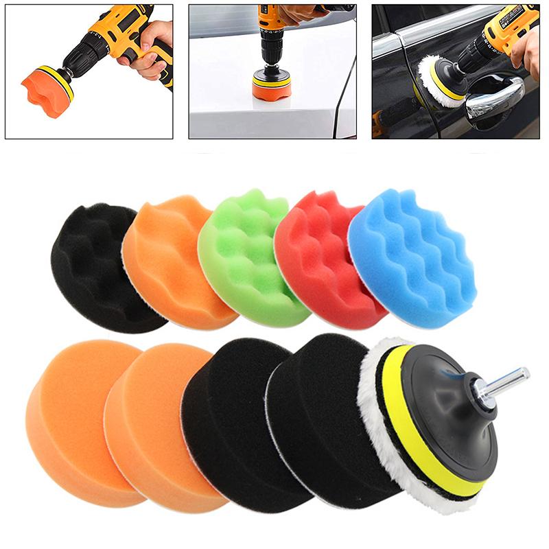 Auto-Polierschwamm-Pads-Set, 3/4/5 Zoll, Schaumstoff-Pad-Puffer-Set, Poliermaschinen-Wachspads für Automotoren, Kratzer entfernen