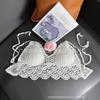New fashionable and sexy tube top with small suspenders for women's summer seaside beach lace-up hollow knitted neck top