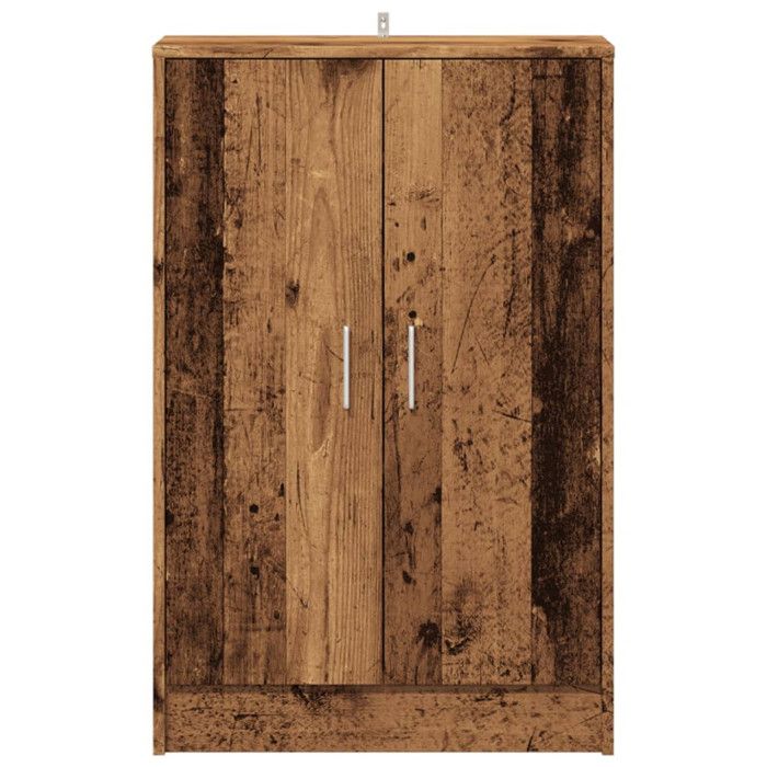 VidaXL Armoire à chaussures vieux bois 60x35x92 cm bois d'ingénierie, armoire de rangement de chaussures, support à 856698