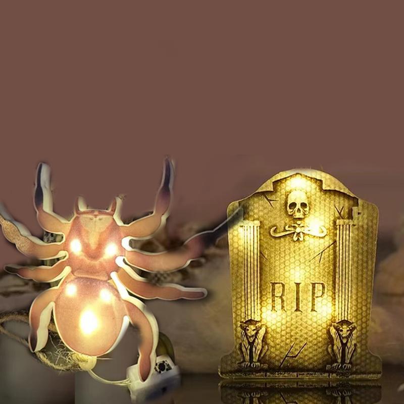 Halloween Mini LED Hanging Lights, Scary Pumpkin Skull Lamp, Home Party Bar Halloween Decoration Lights DIY Light Strings