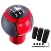 Arenbel 5 Speed Car Gear Lever Shift Knob Head PU Stick Shift Handle Fit Most Manual Automobiles Red Black