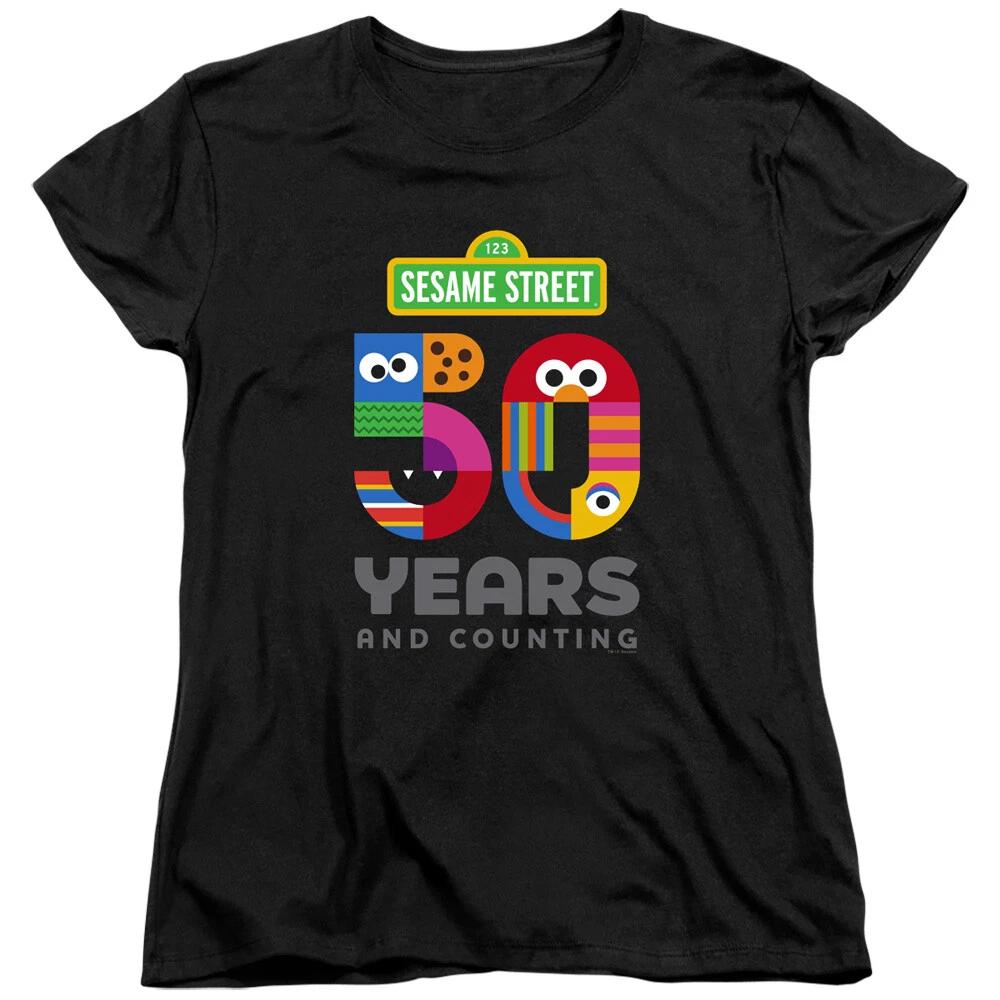 Sesame Street  50 Years Logo  Women s T-Shirt M