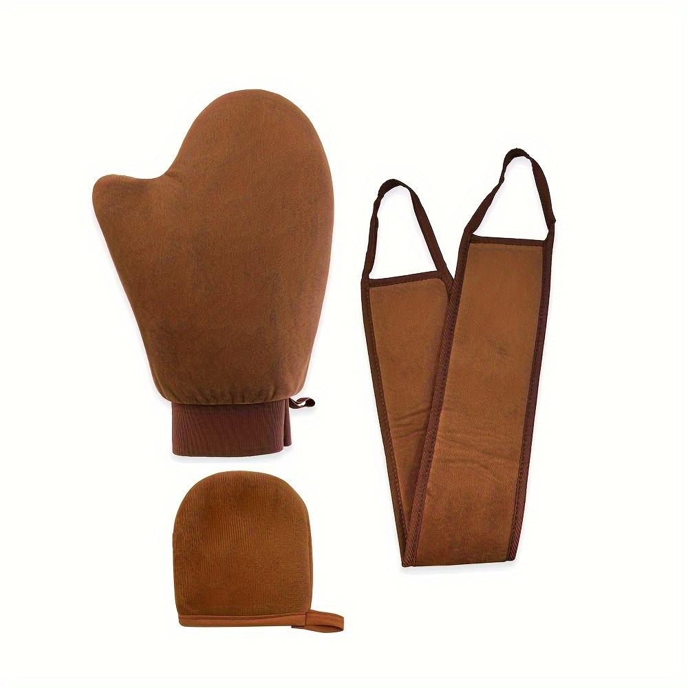 3PCS Rubbing Blackening Set, Including Rubbing Gloves and Back Smear, Home Facial and Body Blackening Tools