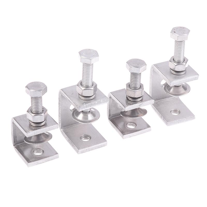 2/4 Bucăți Cleme Tip C din Oțel Inoxidabil Maxilar Rezistent la Coroziune Anti-Rugină Șurub de Poziționare Reglabil Pentru Suporturi Fixe de Birou