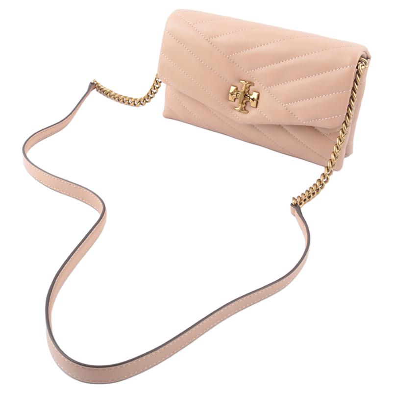 Tory Burch Kira Chain Quilted Leather Wallet Crossbody Bag Women bags Pink 90343-288