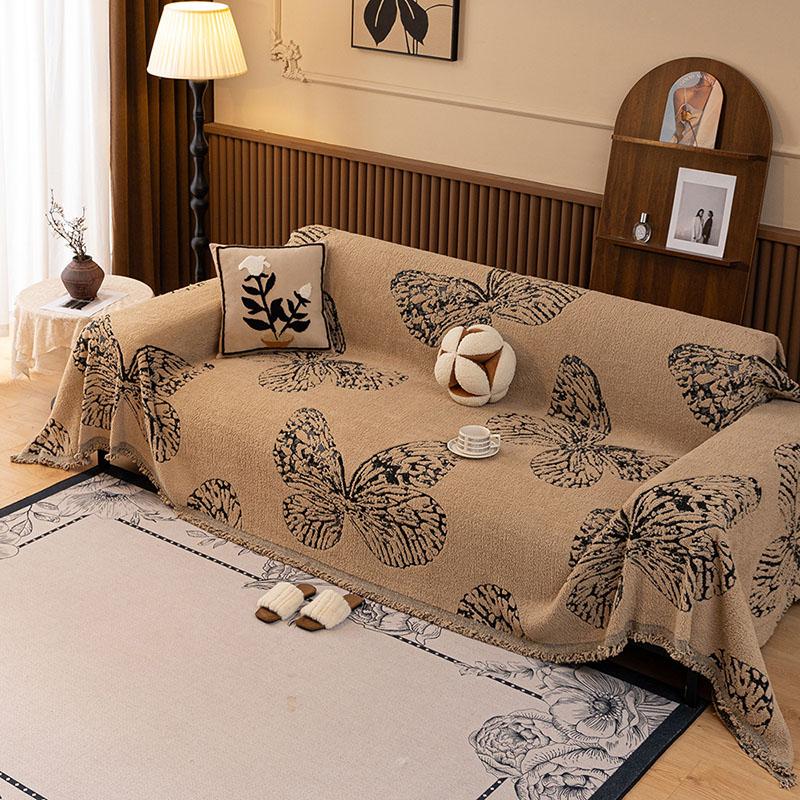 Nordic Anti Slip Butterfly Sofa Towel Luxury Thick Blanket For Office Home High Quality Furniture Protection Sofa Slipcover