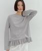 Okuka Layered Frill Top - Gray