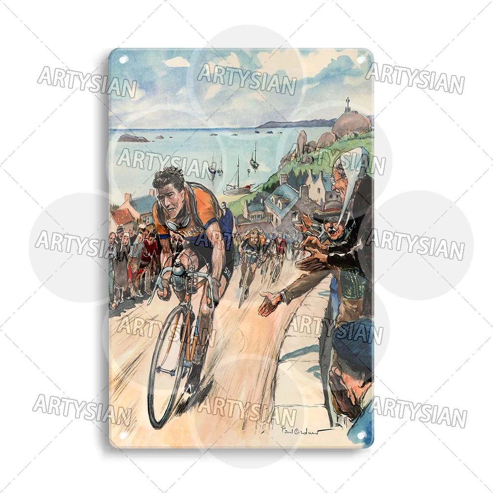 Tour de France Metal Sign Cycle Bicycle Racing Plaque Course de la Paix Championnat du monde Tour of Peace Vel’ d’Hiv Alcyon