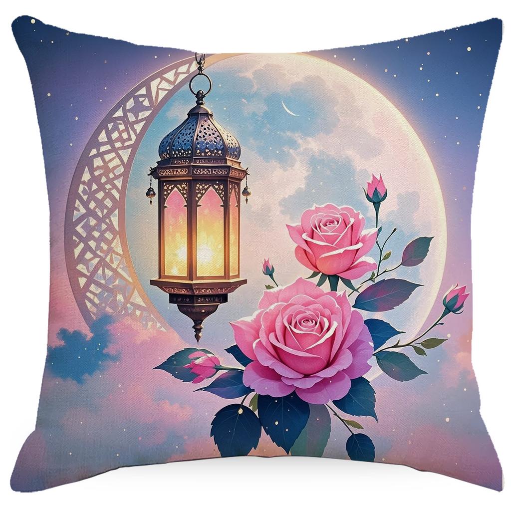 New Moon Chandelier Flowers Dreamy Folk Line Print Home Living Room Sofa Pillow Cover