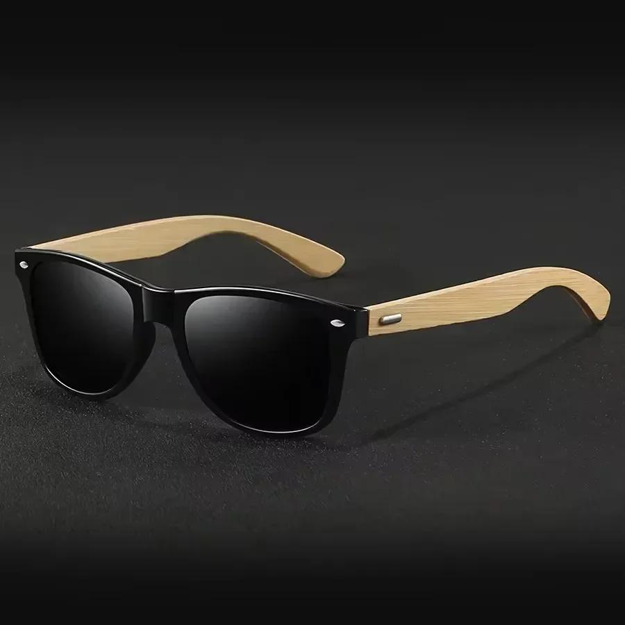 Plastics Wood Bamboo Polarized Sunglasses Men Women Classic Fashion UV400 Vintage Driving Sun Glasses Black Fishing Eyewear