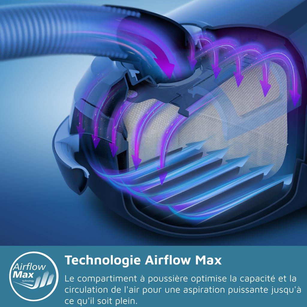 Bagged Vacuum Cleaner - PHILIPS - XD3112/09 - 3000 Series Performer Compact - 900W - 79db - Black