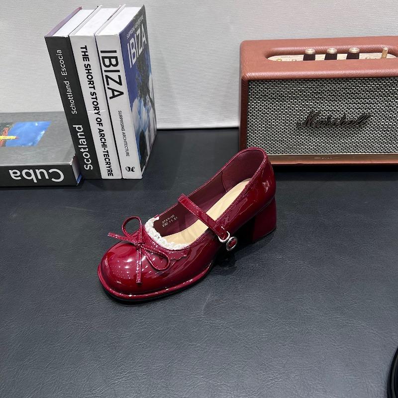 

Bow Mary Jane Shoes Women 2026 Spring New Shallow Fashion Slip Strap Shoes 35