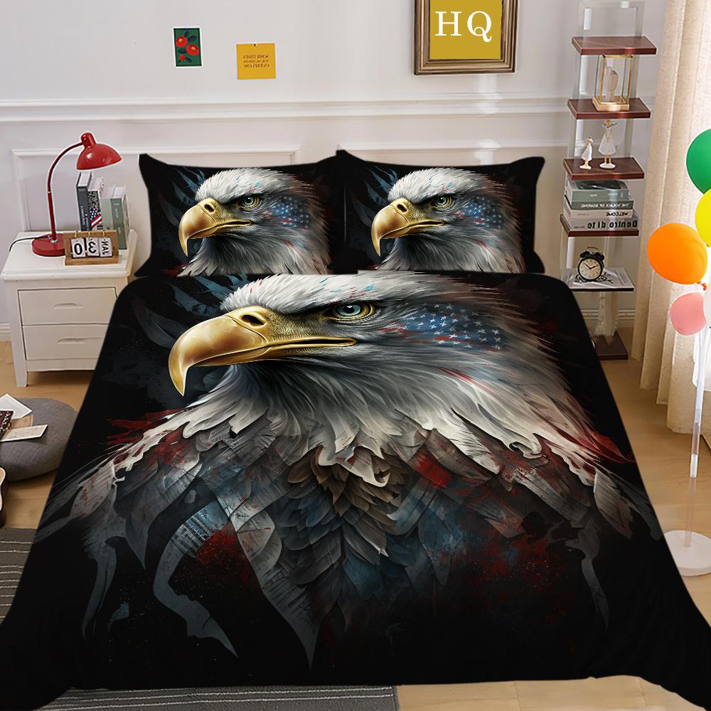 Duvet Covers Eagle Printing Bedding Set Children Teens Twin Single Size Home Textiles Microfiber Bedroom Decor