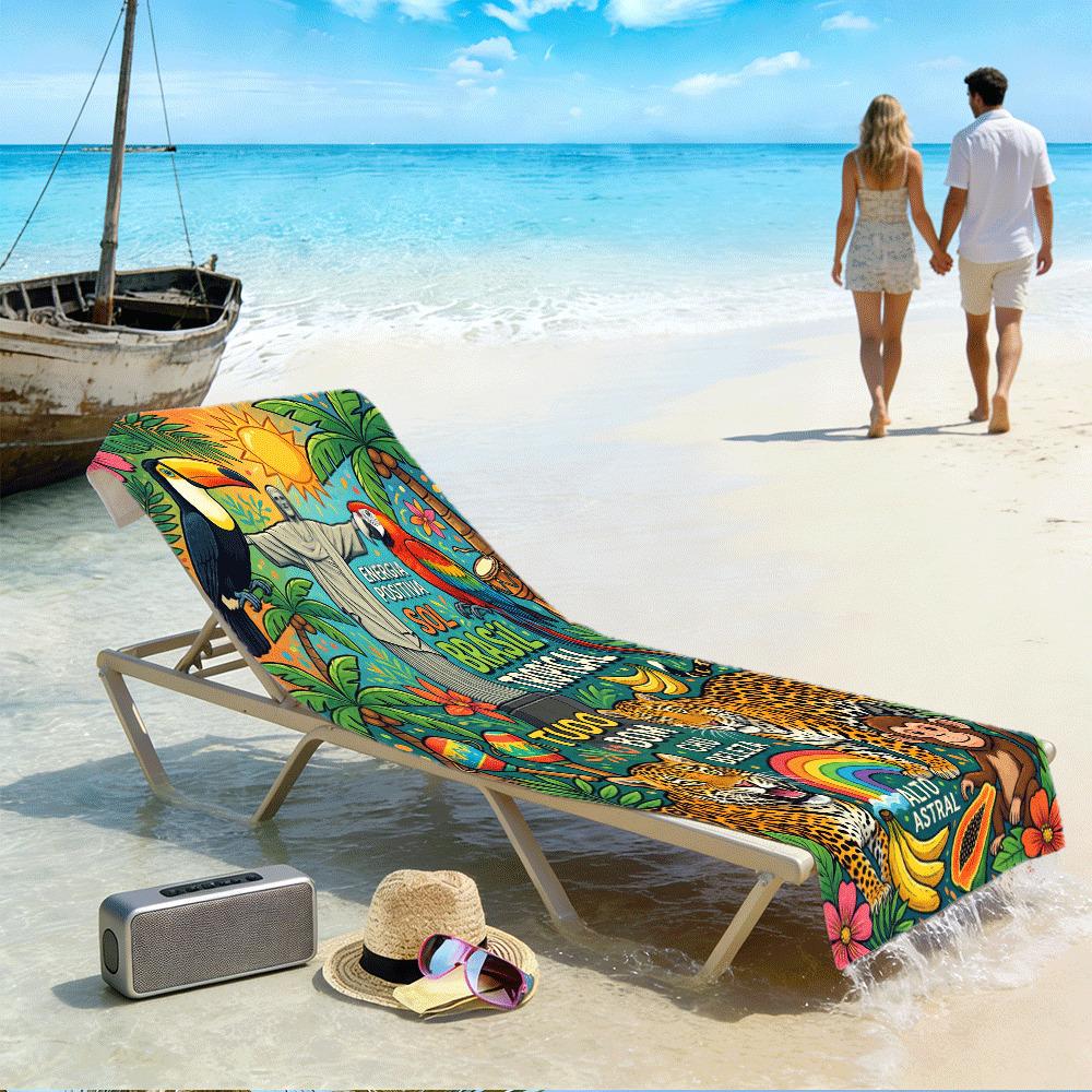 Brasilien Tropisches Strandtuch Dschungel-Tierprint Karnevals-Design Schnelltrocknend Weiches Mikrofaser-Badetuch Für Reise-Liebhaber