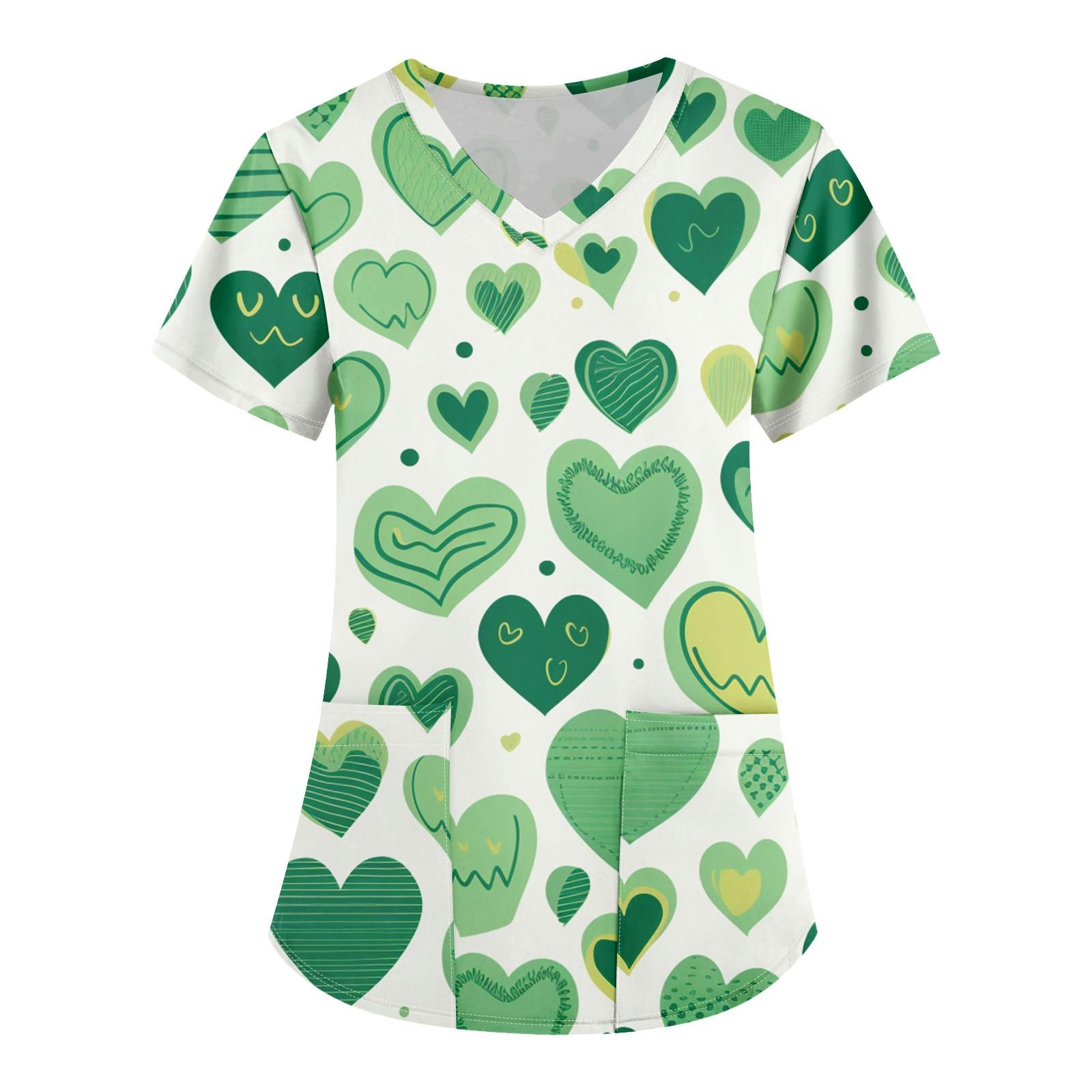 

Женская униформа с принтом, рабочая форма с карманом и v-образным вырезом, защитная рабочая форма M