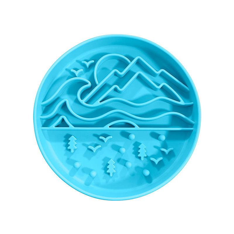 Silicone Lick Mat Slow Feeder Bowl Round Dog Licking Plate Non-Slip Slow Eating Pad For Dogs Puppies Home Mealtime Treat Gift
