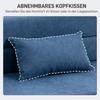 Floor Sofa, Upholstered Couch, Convertible into Mattress, Foam, Cushion, Dark Blue