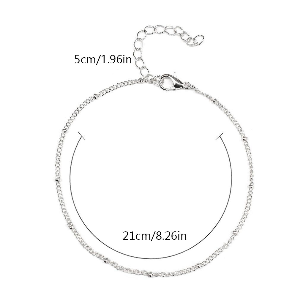 Anklet Exquisite Valentines Chains Foot Anklets Ankle Ornaments Gold Women's Gifts Alloy Bracelets Silver Day for Office Lady