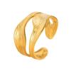 Stainless Steel Personalized Irregular Geometric Curve Open Ring for Women