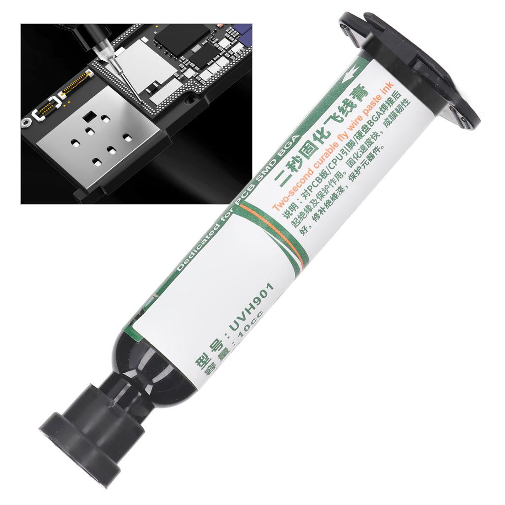 2Pcs UV Curing Solder Mask Ink PCB BGA Repair Resist Paint 2 Seconds Fast Drying Insulated High Temperature Resistant