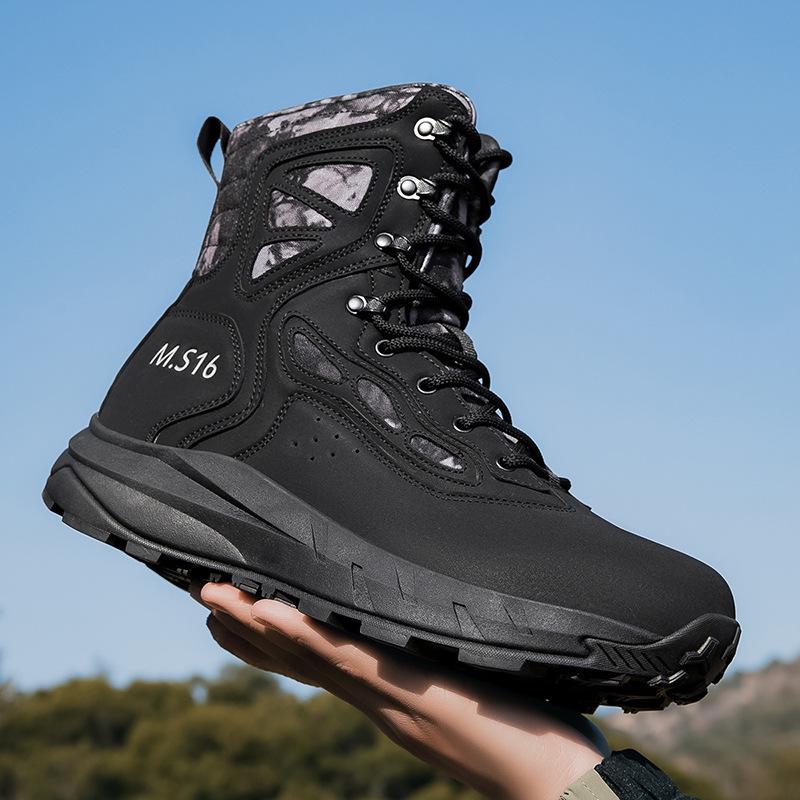 

Foreign Trade Tactical Desert Combat Boots: Wear-Resistant, High-Top, Side Zip for Outdoor Hiking, Mountaineering, and Workwear. 41