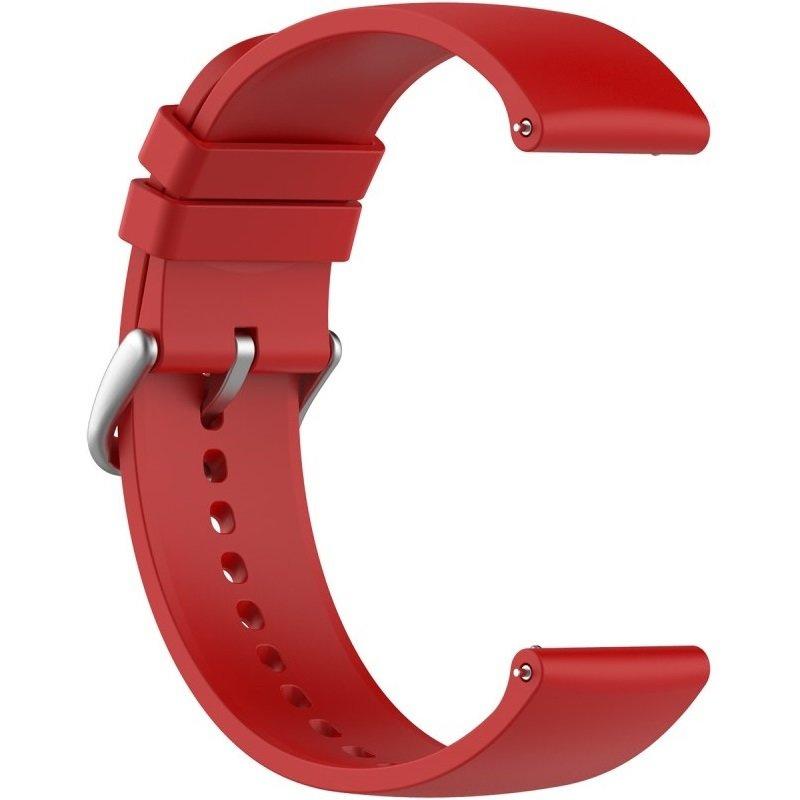 Universal Silicone Strap 20mm, with Loop, Red