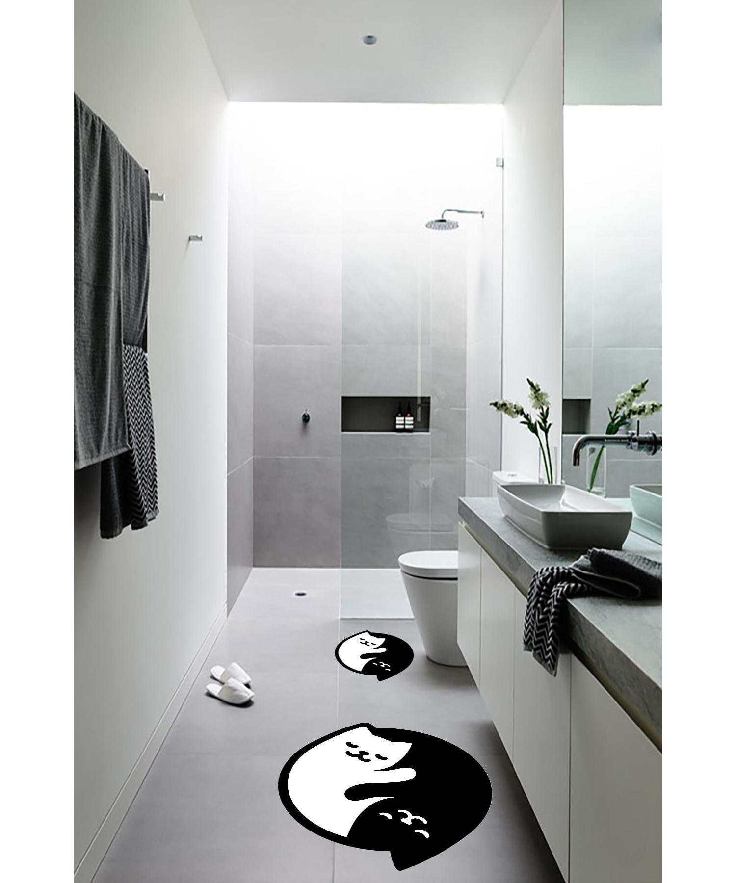 

Лазерная резка черно-белого кота, набор из 2 предметов ковра (60x100/40x60) - cp311