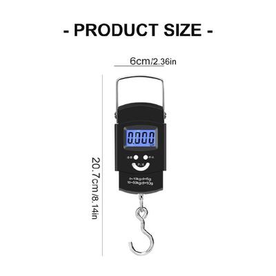 Digital Scale Industrial Hanging Scale Handheld Small Cranes with Hook Screen for Outdoor Fishing Garage