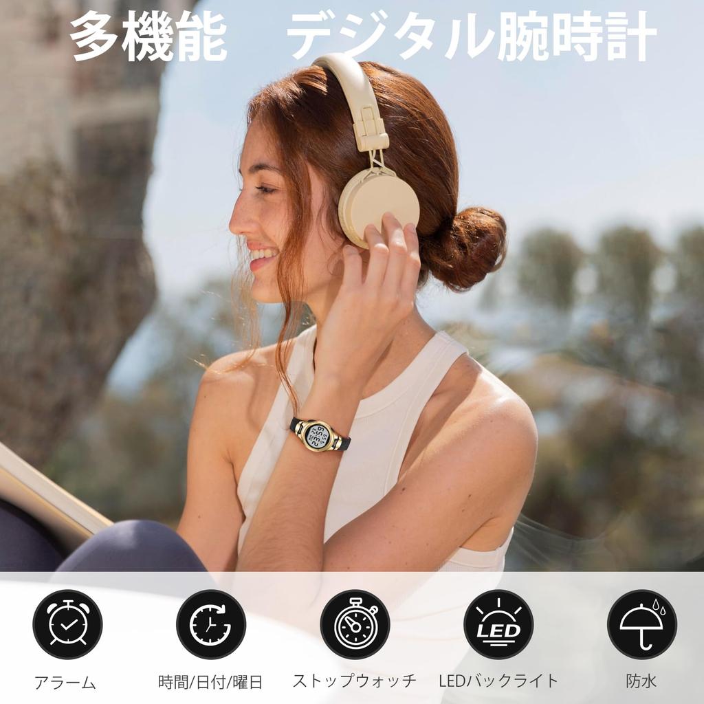 ShunkanSai Digital Watch for Sports Day of the LED Simple and Stylish Women, Waterproof, Watch, Multifunctional, Wristwatch, Date, Week, Alarm,