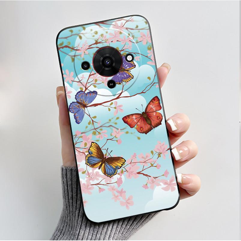Printing Pattern Case For ZTE Blade A76 5G Capa Z2469N Cute Flower Cartoon Casing Fundas Soft Silicone Black Shell Cover Coque