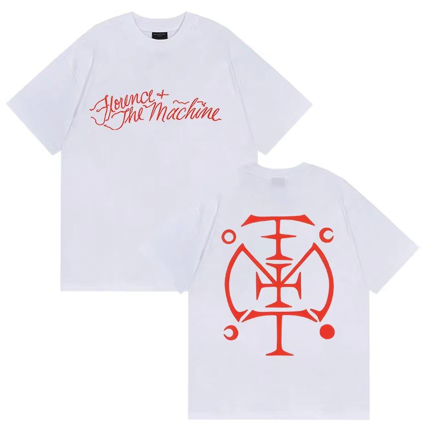 Florence The Machine Tour 2026 Print T Shirt Unisex Women Harajuku High Quality Clothing TShirts Pure Cotton Short Sleeve Tshirt