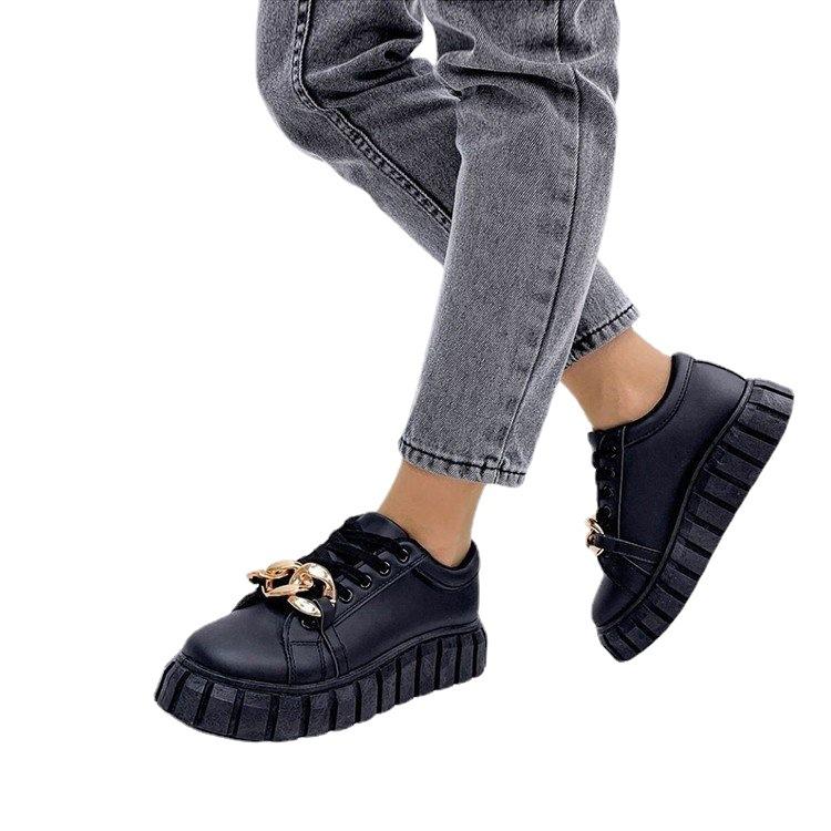 Round Toe Thick Sole Women's Chain Casual Shoes