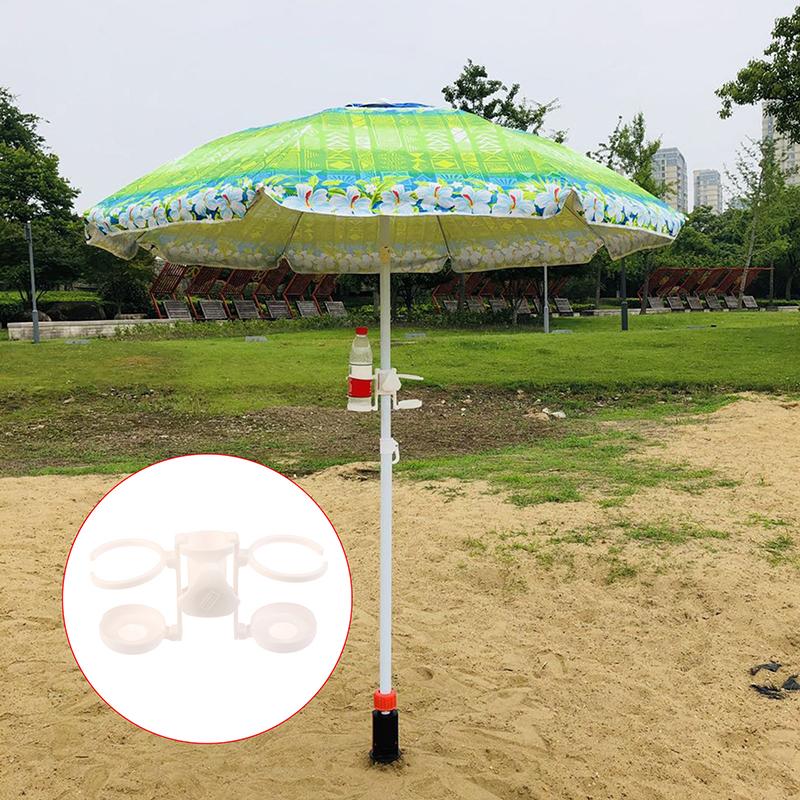 1Pc Beach Umbrella Drink Holder Bracket Portable Cup Tray Outdoor Umbrella Water Cup Holder Leak-Proof Cup Holder Camping Gear