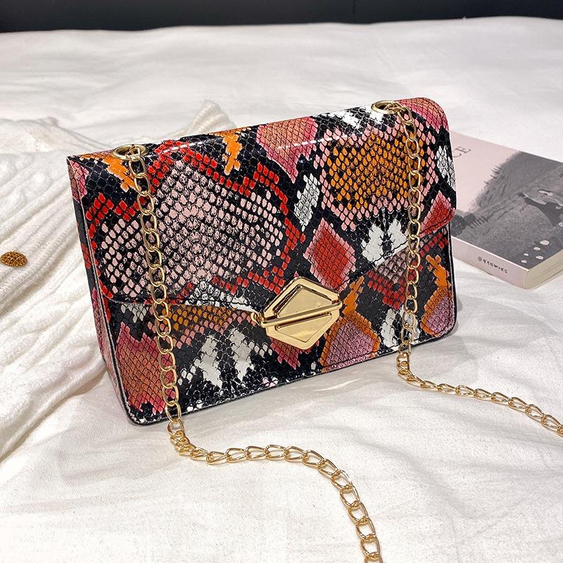 Fashion Chain Single Shoulder Snake Pattern Women's Bag New Printed Versatile Messenger Bag