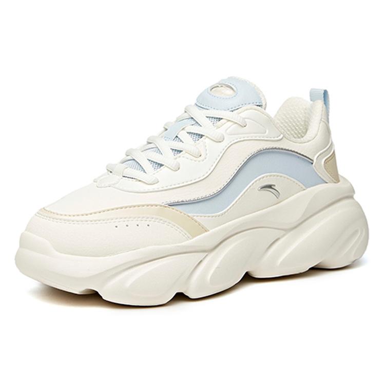 Anta Cat Paw Cushioning Slip Resistant Low top Chunky Sneakers Women's White Blue 922048894-3
