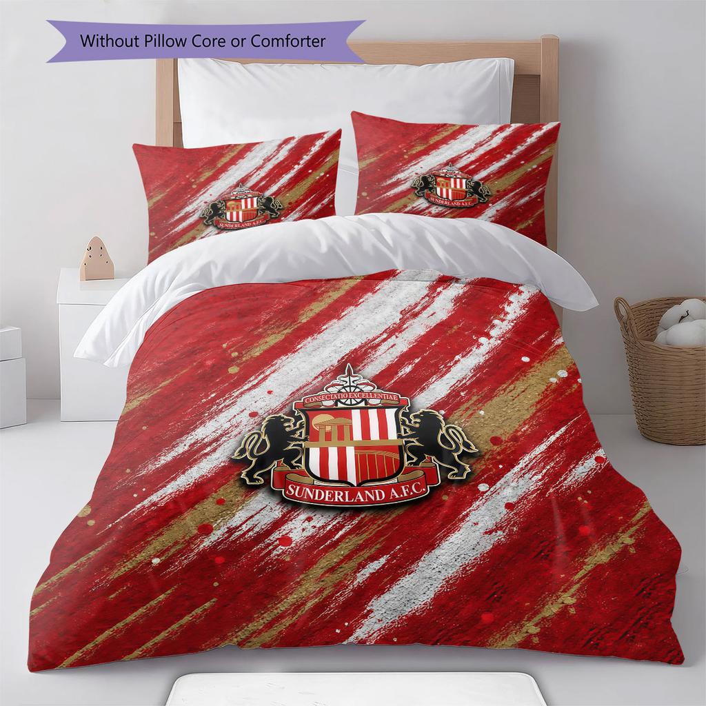 Sunderland A.F Pattern Bedding,Quilt Set Quilt Cover Pillowcase Home Birthday Gift(1 * Duvet Cover + 2 * Pillowcase, Without Core)
