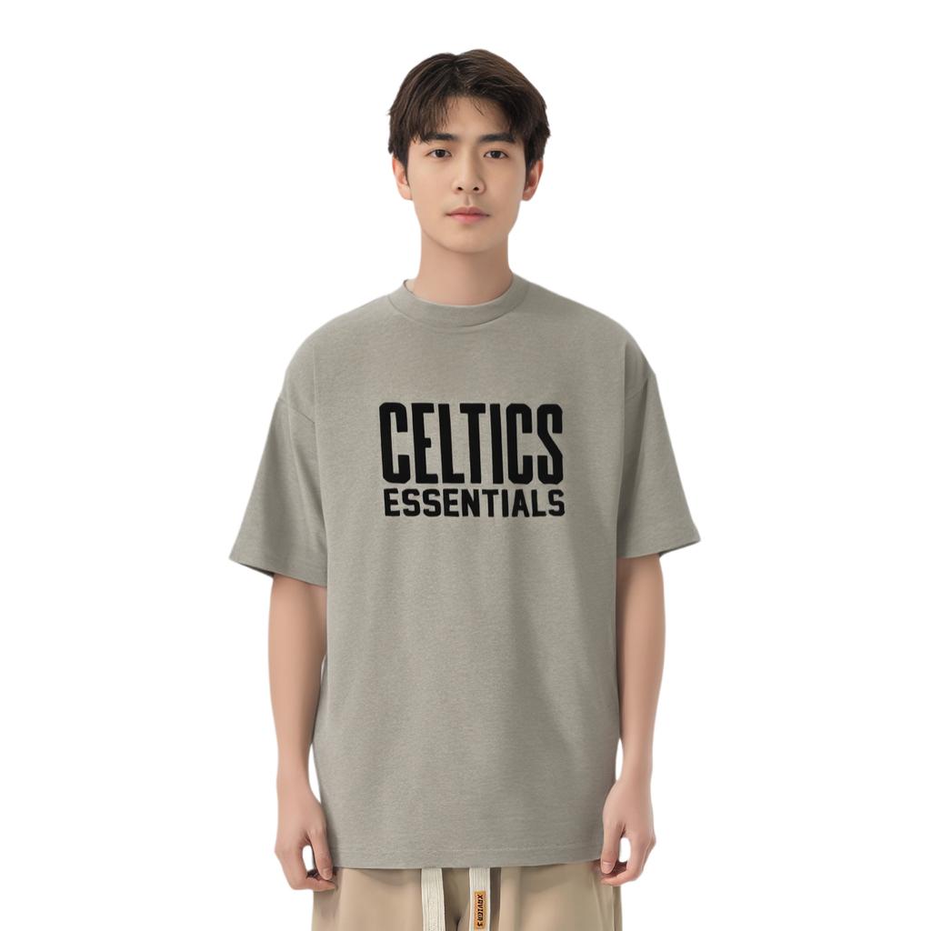 Fear of God Essentials X NBA Celtics T-shirt Calda Heather Uomo Top Grigio 125AL244303F