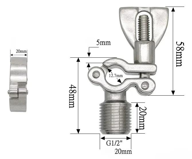 1/2" BSP Male X Fit 1/2" 3/4" 1" -12" Inch 12.7-305mm Tube OD 304 Stainless Steel Pipe Support Clamp Hanger Bracket Sanitary