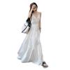 French white fairy dress suspender skirt seaside vacation dress female slim summer skirt niche temperament long dress