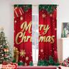 Set Of 2 Flat Printing Merry Christmas Popular Curtains Snowman Polyester Without Electricity Festive Curtain Made